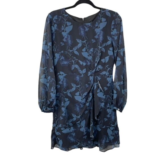 NWT Hutch By the Light of the Moon Mini Dress Size 2 Black Blue Floral - Picture 1 of 8